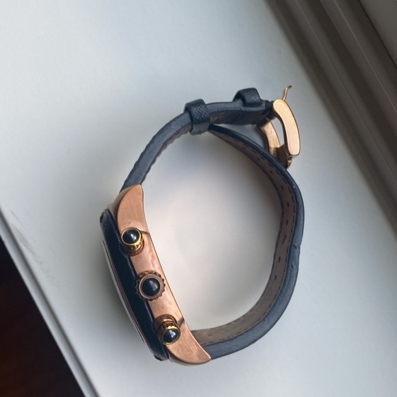 Beautiful black saffiano and rose gold watch!